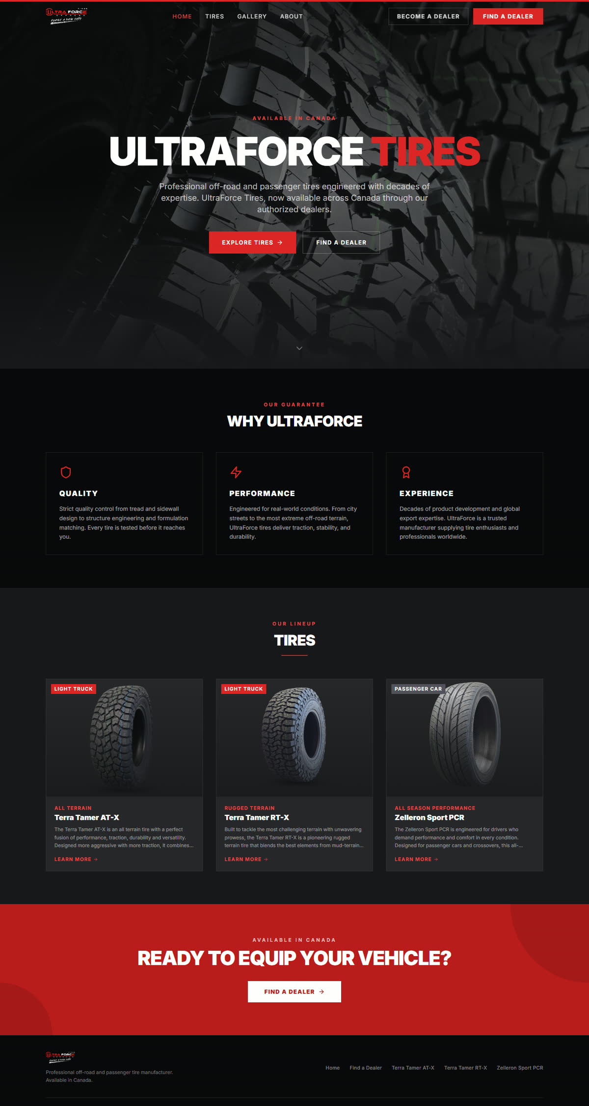 The Ultraforce Tires website on a laptop